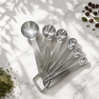 Ensemble de 6 cuillères doseuses en acier inoxydable 304 ou 430 avec personnalisation du logo et de l'emballage pour matcha, café, farine