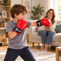 Gants de boxe pour enfants, une paire avec fermeture à sangle de poignet, mitaines de boxe pour enfants pour jeux de rôle sportifs à partir de 3 ans