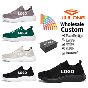 Zapatillas para correr con parte superior de malla elástica, transpirables, con amortiguación, antideslizantes, ligeras, para hombre, para correr, gimnasio y uso diario - Product Image 1