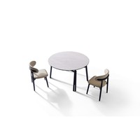Table à manger extensible moderne pour la salle à manger, en pierre frittée, avec 6 chaises