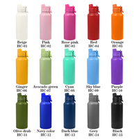 Bouteille d'eau isotherme en acier inoxydable réutilisable de 32 oz (1000 ml) avec logo personnalisé, double paroi, pour le sport, avec couvercle 2-en-1