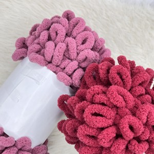 Meilleures ventes Fil chenille bouclé épais et doux, à boucles pour les doigts, sans crochet ni aiguille, écologique, résistant à l'abrasion, pour crochet - Product Image 1
