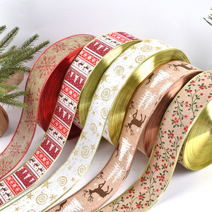 Color-Printed Festival Decorations Ribbon <b>Christmas</b> Tree Dress-Up and <b>Gift</b> <b>Box</b> Packaging Belt - Product Image 3
