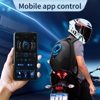 Sea Heart LED Rider Mochila Moto Casco Mochila Impermeable Bluetooth Led Mochila con luces LED