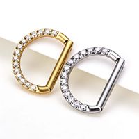 Anneau de nez en titane YH G23, bijoux, boucle d'oreille Daith, anneau de cartilage Tragus, anneaux en forme de D, anneaux segmentés à charnière avec CZ transparent