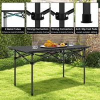 Table de pique-nique réglable en hauteur, sans rouille, pour jardin, arrière-cour, camping, ensemble table et chaises pour le camping en plein air