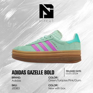 Gazelle Bold J 'เคลียร์ มิ้นท์ แฟลช พิงค์' รองเท้าแฟชั่นผู้ชายอาดิดาสสุดหรูรองเท้าผ้าใบลำลอง - Product Image 6