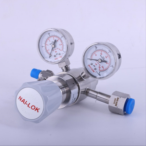 Régulateur de pression de gaz à une seule étape en laiton chromé haute pureté, pression d'entrée 3500 psi, avec 2 manomètres pour régulateur de bouteille de gaz - Product Image 1