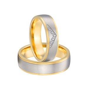 Anelli Nuziali Bicolore Placcati in Oro 24K, Design per Coppie, Fedi d'Amore per Uso Quotidiano, Anniversari, Feste, Regali per San Valentino - Product Image 3