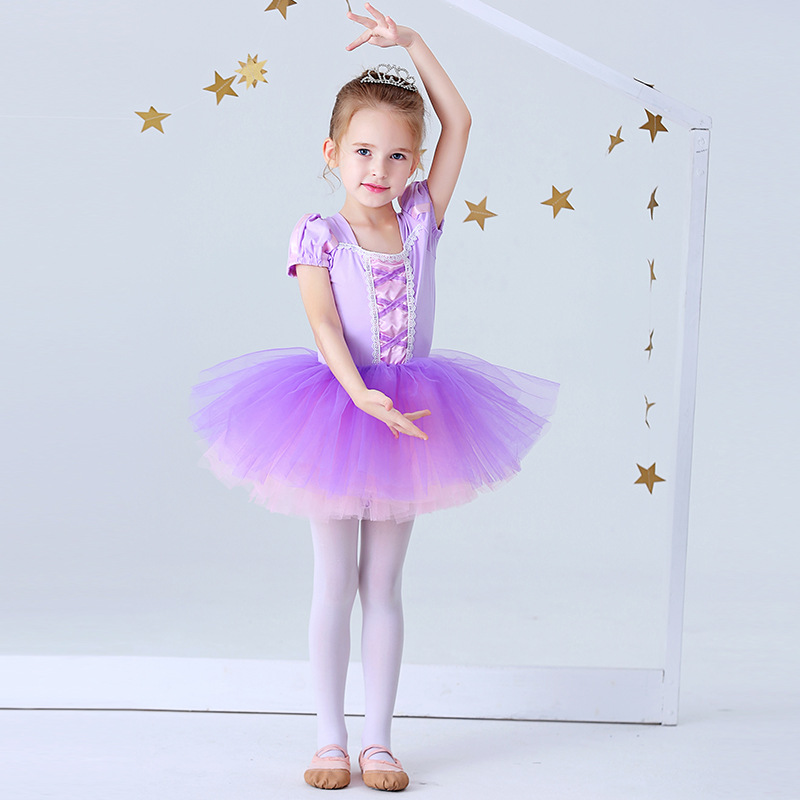 Finalz all'ingrosso principessa Elsa Sofia ballerina Costume maniche a sbuffo vestito Tutu balletto viola