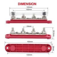 1 paire BB11 Busbar 120A borne de moteur électrique à usage intensif 4X M8 M6 Post 6X #8 bornier à vis barre de bus d'alimentation avec couvercle