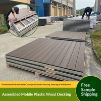 Terrasse modulaire préfabriquée en WPC, style nordique, pour extérieur, imperméable, anti-corrosion, revêtement de sol en bois pour patio, système de pose DIY par clic