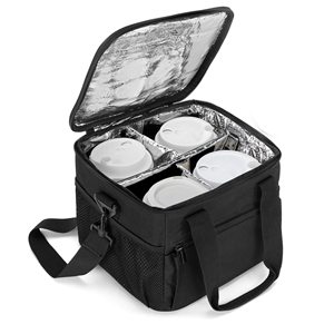 Sac isotherme réutilisable pour 4 boissons avec séparateurs souples, sac de transport à bandoulière avec poignée, panier de livraison - Product Image 5