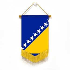 Bandera de Bosnia y Herzegovina con forma de <span class=keywords><strong>escudo</strong></span>, 20*30cm, decoración de borla inferior, adecuada para exposición cultural nacional - Product Image 1