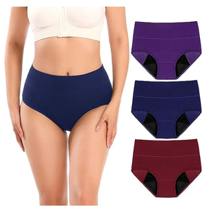 Culottes anti-fuites à taille haute en coton <span class=keywords><strong>pour</strong></span> flux abondant, post-partum et adolescentes, <span class=keywords><strong>pour</strong></span> prévenir les fuites latérales - Product Image 2