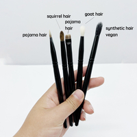 Ensemble de 15 pinceaux de maquillage professionnels haut de gamme noirs, pinceau à raser, poils naturels, manche en bois - Outils de beauté multifonctionnels pour