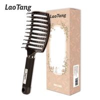 Brosse démêlante incurvée ventilée en gros avec poils en nylon pour massage du cuir chevelu, peigne personnalisé OEM pour salon et usage domestique