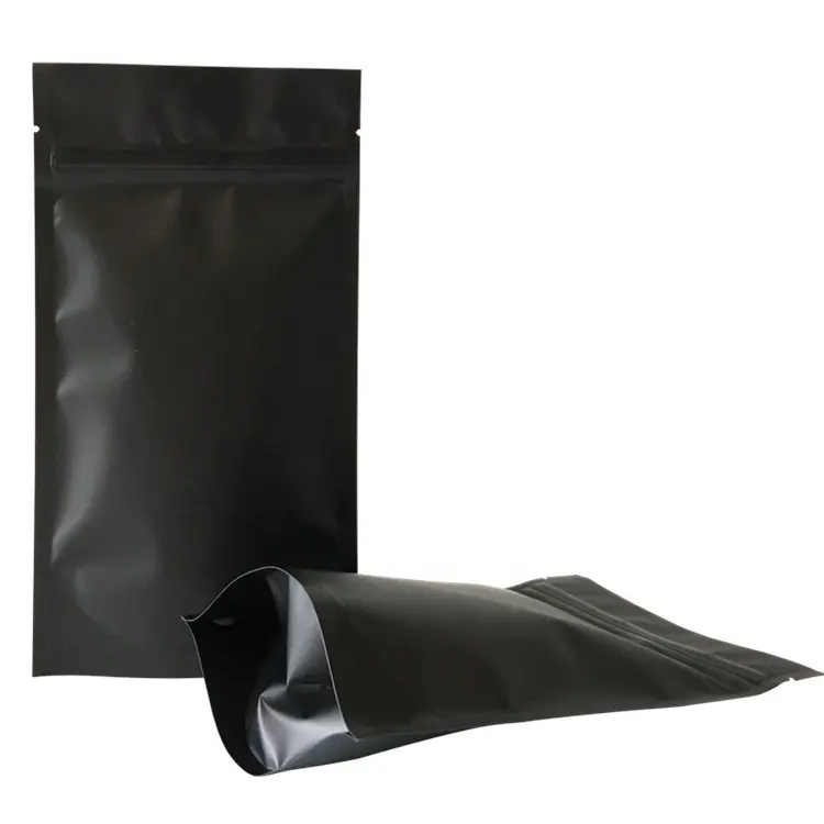 Özel mat siyah koku geçirmez gıda paket dijital baskı dik torba Doy paketi Compostable çiçek tohumu kese ambalaj poşetleri
