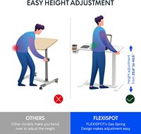Bureau d'ordinateur portable mobile réglable en hauteur, en fer, pneumatique, avec roulettes, chariot pour ordinateur portable, table de chevet, table d'appoint avec roulettes