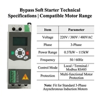 Démarreur progressif électronique 2,2 kW-115 kW 220 V 400 V pour moteur triphasé avec protection contre la perte de phase