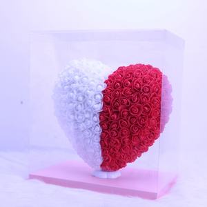 หัวใจกุหลาบปลอมทำมือพร้อมกล่องของขวัญวันแม่สำหรับตกแต่งห้องรูปหัวใจดอก<span class=keywords><strong>กุหลาบ</strong></span>ของขวัญวัน<span class=keywords><strong>วาเลนไทน์</strong></span>ความคิดที่ดี - Product Image 5