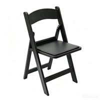 Chaises pliantes en résine noires Wimbledon pour événements, mariages et banquets en plein air – Vente en gros