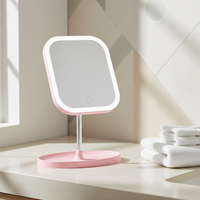 Miroir de maquillage intelligent LED portable à 3 couleurs, adapté aux bureaux à domicile et aux tables de toilette des dortoirs étudiants