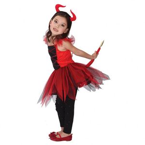 Costume de sorcière pour filles, déguisement d'Halloween pour enfants, costume de Maléfique avec cornes, 4ourcostumes - Product Image 5