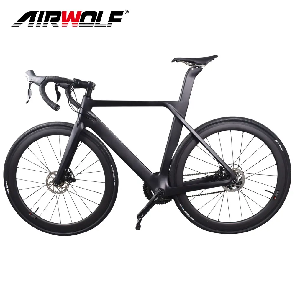 Airwolf bicicleta de estrada, 700c t1000, fibra de carbono, ud bb86, disco de freio plano, quadro de carbono completo, aero