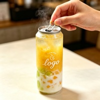 Transparante PET-blikjes voor fruit, wegwerpbaar, met aangepast logo, 500ml 700ml plastic blikjes voor koffie, cola, melkthee met open deksel