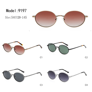 Unisex <b>Round</b> Metal <b>Frame</b> <b>Sunglasses</b> Brown Gradient Lenses 100% UV Protection Retro Casual Style for Adults - Product Image 3