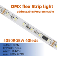 Bande lumineuse LED à pixels adressables 5050 RGBWIC, 60 LED, flexible, programmable, intelligente, pour décoration intérieure