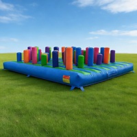 Parcours d'obstacles gonflable commercial en PVC pour l'extérieur, idéal pour le team building et les événements de carnaval
