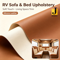 Grande feuille de revêtement imperméable en cuir silicone extensible Jemery pour panneau mural de camping-car, couverture complète avec support adhésif