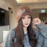 Chapeau ample à cordon de serrage avec revers papillon, à rabats d'oreilles boutonnés, chaud, amincissant le visage, polyvalent, pour femme, idéal pour l'automne/hiver