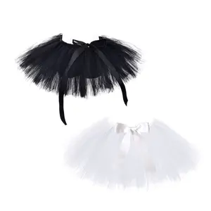 Factory Black And White Angel Dance Ballet Skirt Tutu Electronic Music Festival Party Adult Short Womens Skirts