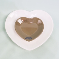 Assiette de buffet de mariage en mélamine en forme de cœur personnalisable et écologique, vaisselle de luxe en plastique de couleur unie, sans BPA, compatible lave-vaisselle
