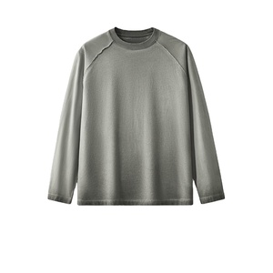 เสื้อฮู้ดสวมหัวโอเวอร์ไซส์สำหรับผู้ชาย270ก. เสื้อถักสีทึบพิมพ์ลายสไตล์ยุโรปกระเป๋าใส่ซักได้ทั้งผู้ชายและผู้หญิง - Product Image 3