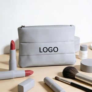 Custom Logo Fashion Minimalist Polyester <b>Large</b> Cosmetic <b>Bag</b> Zipper Closure Eco-friendly Water Resistant Lipstick <b>Makeup</b> Storage - Product Image 3