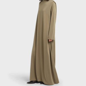 Falciatura Premium Jersey plissettato Abaya alta qualità drappeggiato spalla lunga <span class=keywords><strong>abito</strong></span> per donne musulmane - Product Image 4