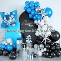 Ensemble de chaînes de ballons en latex argenté et noir asymétriques de 18 pouces, fête d'anniversaire pour enfants, nouveau produit transfrontalier pour la décoration