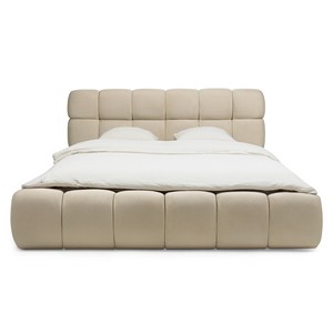 Cama Doble Tapizada Nexo <span class=keywords><strong>160x200</strong></span> con Base <span class=keywords><strong>de</strong></span> Láminas y Espacio <span class=keywords><strong>de</strong></span> Almacenamiento Beige - Product Image 1