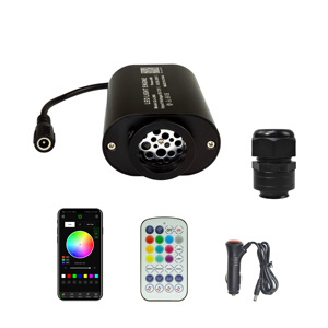 Mini Kit <span class=keywords><strong>Cielo</strong></span> Stellato a Fibre Ottiche Scintillanti RGBW da 6W con Telecomando e Controllo via APP per Tetto Auto e Soffitto di Casa - Product Image 1