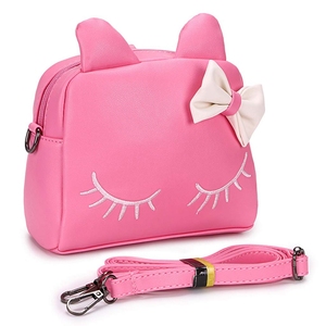 Pink or <strong>Purple</strong> Cute Cat Shape Pu Leather Little Girls Crossbody Purse Mini 3d Backpack Children Bags Women Shoulder <strong>Clutch</strong> - Product Image 2