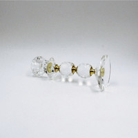 Porte-bougies en verre cristal poli fait main, plaqué or, tendance mode, pour décoration intérieure et cadeaux de mariage