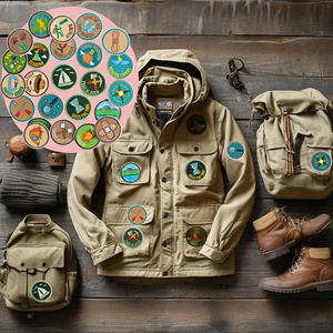 Lovely Different 24 Piezas Cicle Iron on Parche bordado Senderismo Camping Tema Parches bordados de alta calidad para ropa - Product Image 3