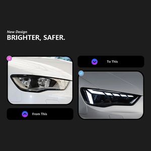 Phares d'origine pour Audi A3 2013-2016, ensemble de phares LED avec lentille de projecteur, feux de jour séquentiels et clignotants. - Product Image 3
