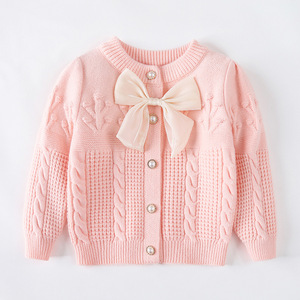 Tricot vente en gros, chandails décontractés tricotés à la main pour bébés filles et enfants - Product Image 2