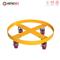 Chariot de manutention industriel à quatre roues pour fûts en acier – Chariot manuel portable avec berceau pour fûts et roulettes horizontales