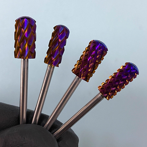 Đầu mài móng tay hình tròn an toàn màu tím Carbide 4XC 5XC, màu xanh dương, dụng cụ làm móng, loại bỏ bột và mài acrylic - Product Image 1